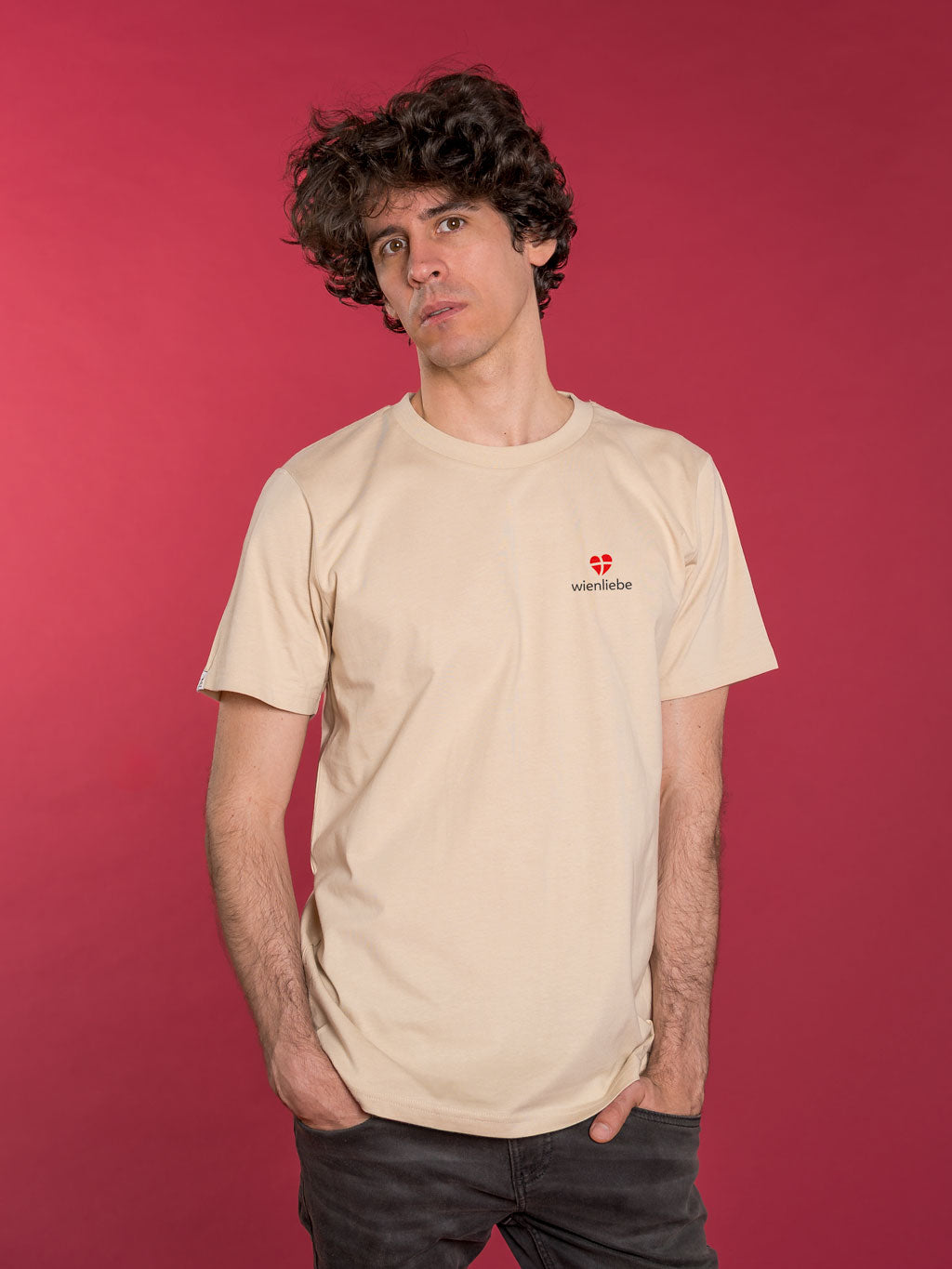T-Shirt Wiener Melange Edition Viennalove is in the Air Beige