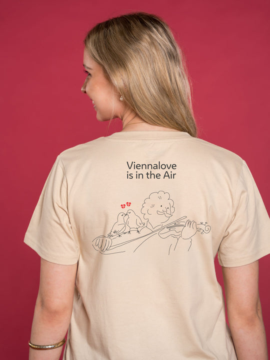 T-Shirt Wiener Melange Edition Viennalove is in the Air Beige