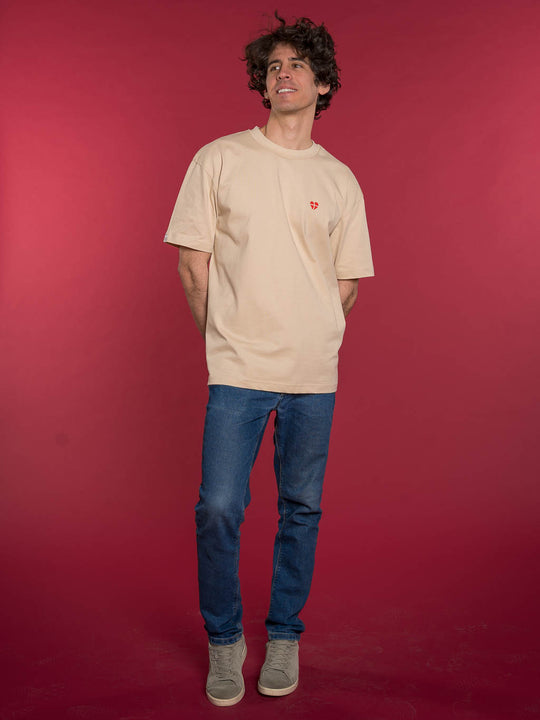 T-Shirt Oversized offiziell leiwand Beige