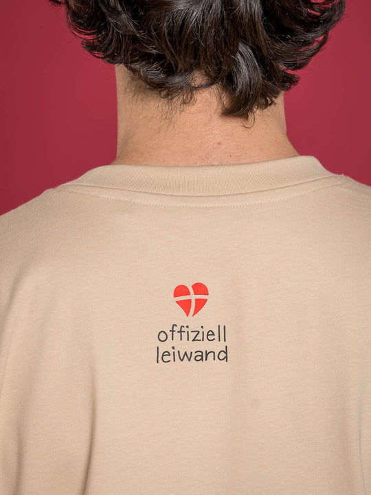 T-Shirt Oversized offiziell leiwand Beige
