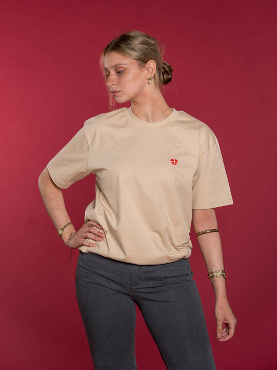 T-Shirt Oversized offiziell leiwand Beige