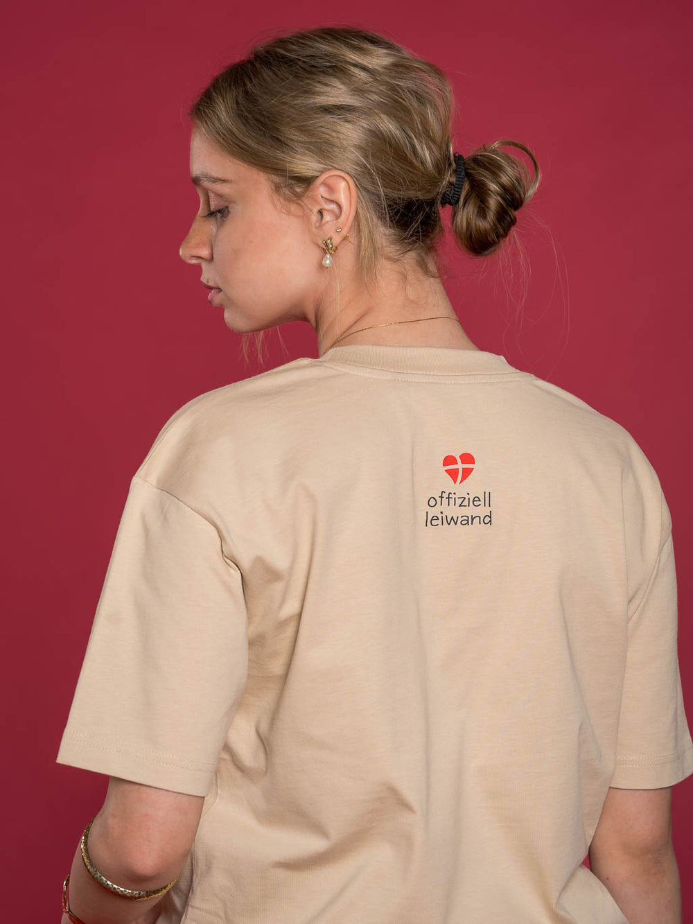 T-Shirt Oversized offiziell leiwand Beige