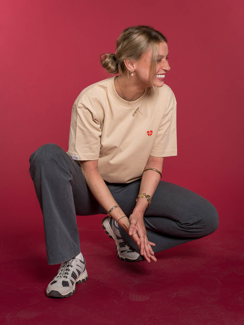 T-Shirt Oversized offiziell leiwand Beige