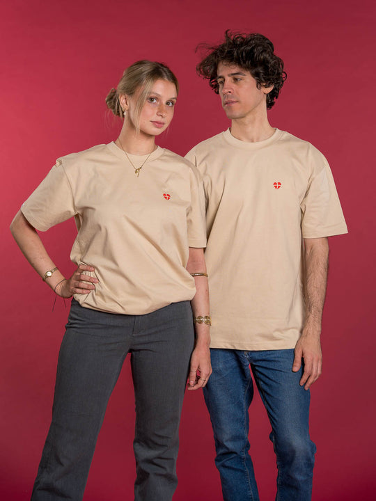 T-Shirt Oversized offiziell leiwand Beige